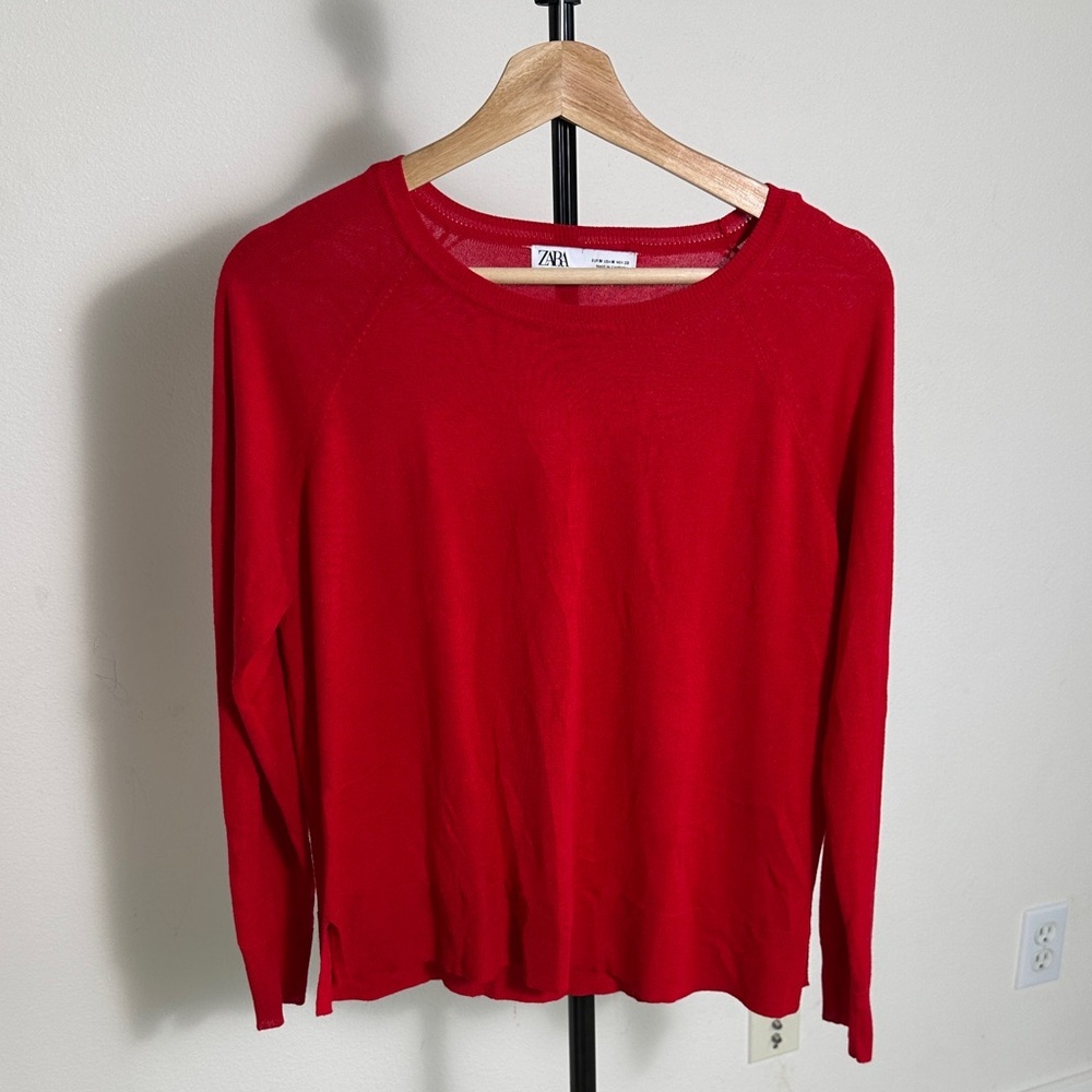 Zara Vibrant Red Knit Sweater​